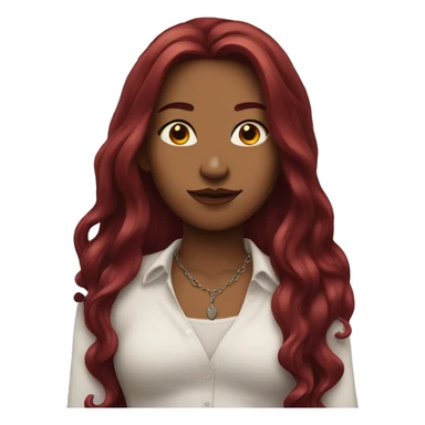 woman with long dark red hair and piercings sticker