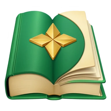 Book with emerald cover, golden corners, open page showing √x formula
Colour scheme: #046307
#E7D7C9
#F9F7F3
#3B2C26 sticker