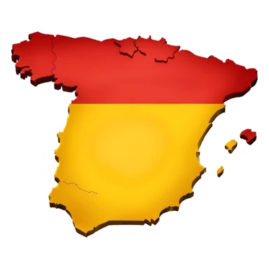 simple map of Spain (the country) in red and yellow emoji sticker