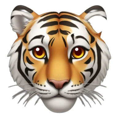 tiger with heart eyes sticker