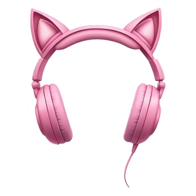 Rose-pink gaming headphones with cat ears sticker