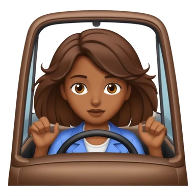  Brown girl brown hair driving  sticker