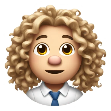 Pig with long curly hair sticker