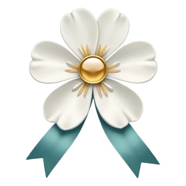 white sakura with a velvet ribbon sticker