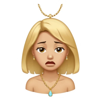 crying woman wearing necklace sticker