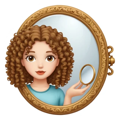 specchio e ragazza riccia sticker