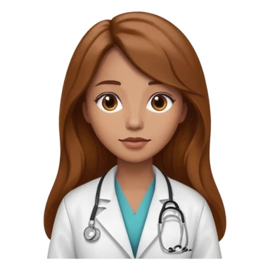Female brown long hair Doctor sticker