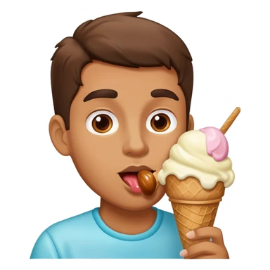 Man licking ice cream sticker