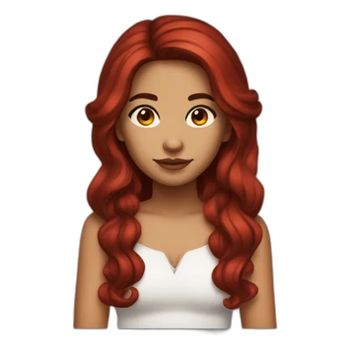 mexican girl with medium lenght midnight red hair and black eyes sticker