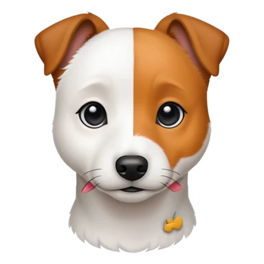 Helt vit Jack russel sticker