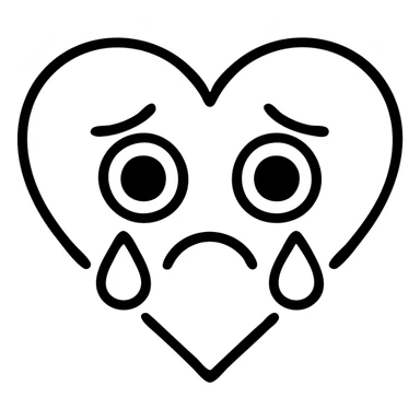 teary-eyed heart emoji sticker