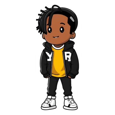 ASAP Rocky with his signature style and fashion sticker
