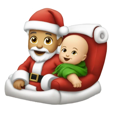 Baby with Santa sticker