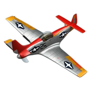 P51 mustang red tail sticker