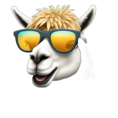 llama with sungalsses sticker