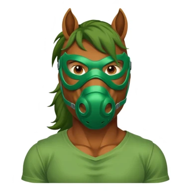 horse with green mask and shirt sticker