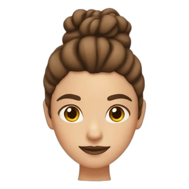 brown hair woman with a bun and crab hands sticker