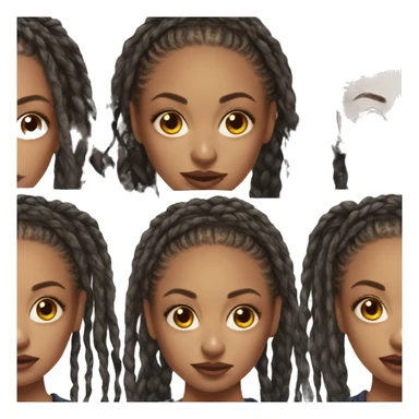 Hyper realistic woman with box braids, realism sticker