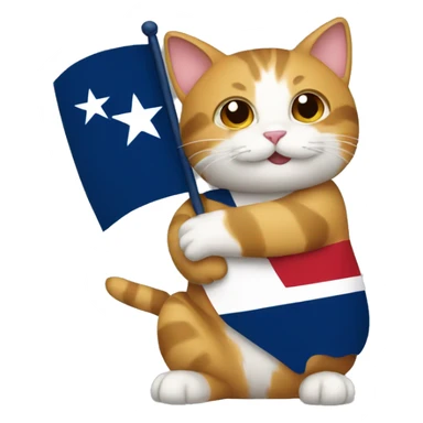 cat hugging texas flag sticker