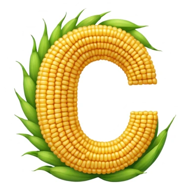 The letter C made out of corn sticker