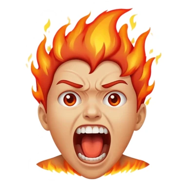 screaming with fire coming out of head  sticker
