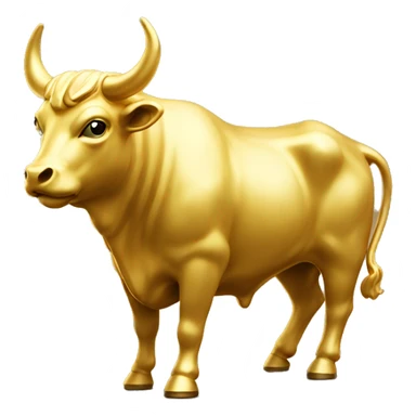 golden bull statue sticker