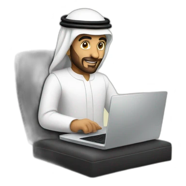 Arab entrepreneur on laptop sticker