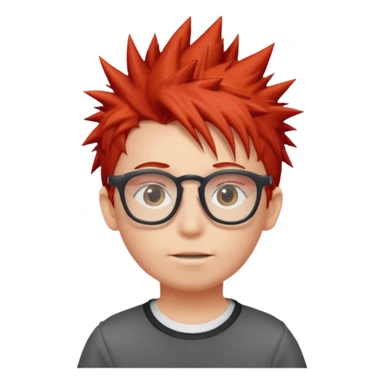red spiky haired kid with glasses sticker