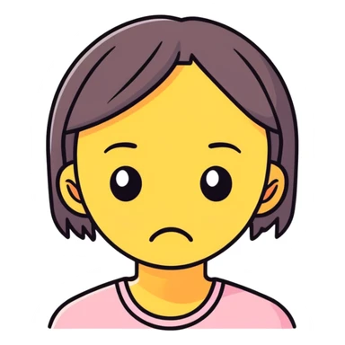 A very sad girl emoji face  sticker