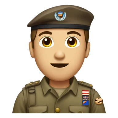 Soldier man wird Brown Hair eating a Cookie  sticker