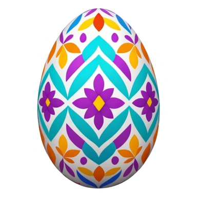 decor egg, symmetry pattern, colorful sticker