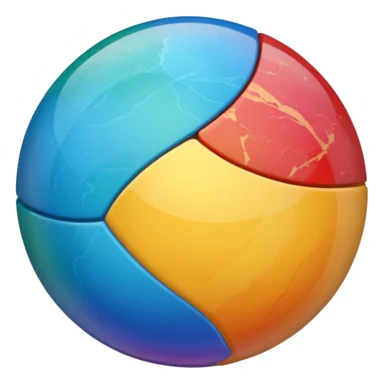 playing marble, marble ball, multicoloured sticker