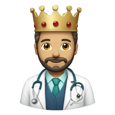 doctor with a crown and beard sticker