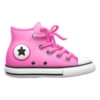 Iconos Zapatilla convers rosada, con los cordones sueltos, solo una zapatilla sticker