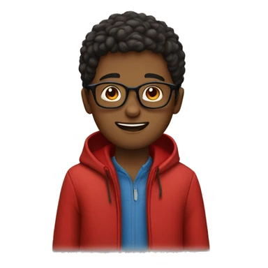 Boy in glasses and red coat sticker