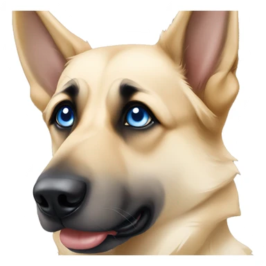 Cream German Shepard with one blue eye and one brown eye sticker