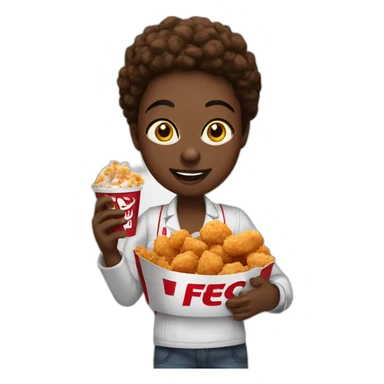 Africa people eating KFC sticker