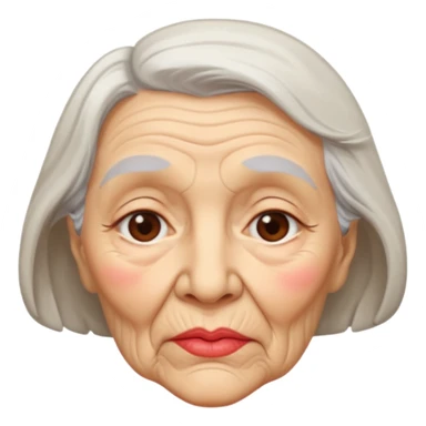 old woman and a kiss sticker