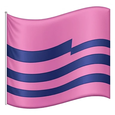 "A wavy pink and navy rectangular flag with a purple stripe in the middle” sticker