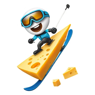Skiing cheese  sticker