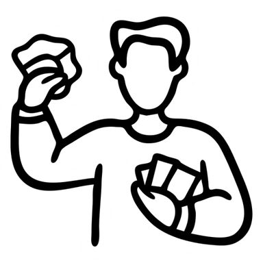 Man counting money, person with cash, wealthy individual sticker