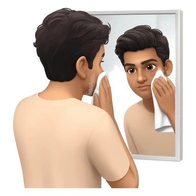 Indian young man at 26 years old cleaned face sticker