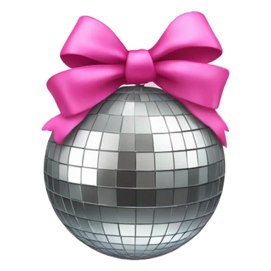 Disco ball with a pink bow  sticker