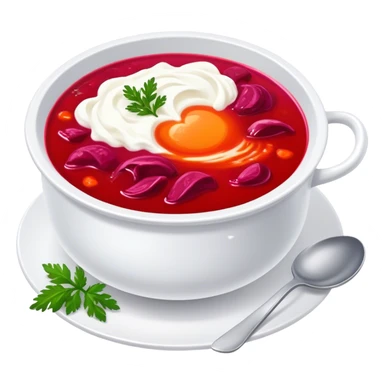 Borscht with sour cream  sticker