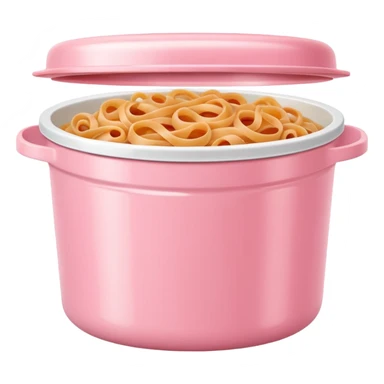 pastel pink food container with bolognese pasta inside sticker