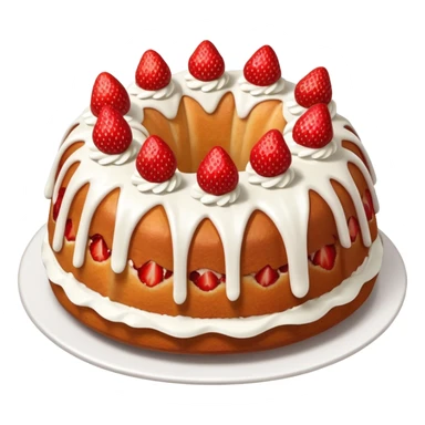 Bundt strawberry & cream cake and white frosting  sticker