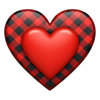 white heart with a plaid pattern sticker
