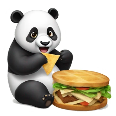 panda with food sticker