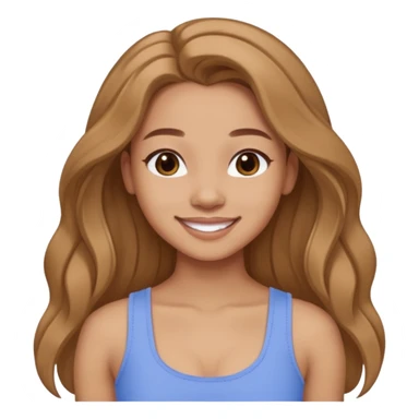 GloomyKassie with long light brown hair, periwinkle crop top sticker