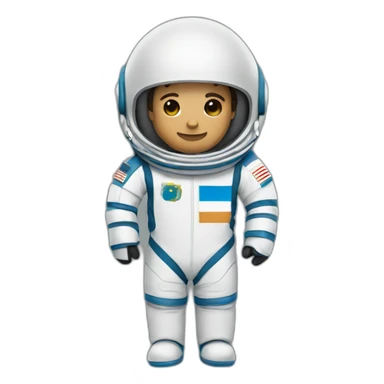 head of an astronaut with olive skin color with argentina flag and the suit sticker